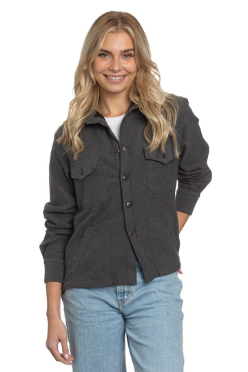 Shirt Jacket in Charcoal
