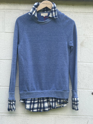 Blue Classic Collar Sweatshirt