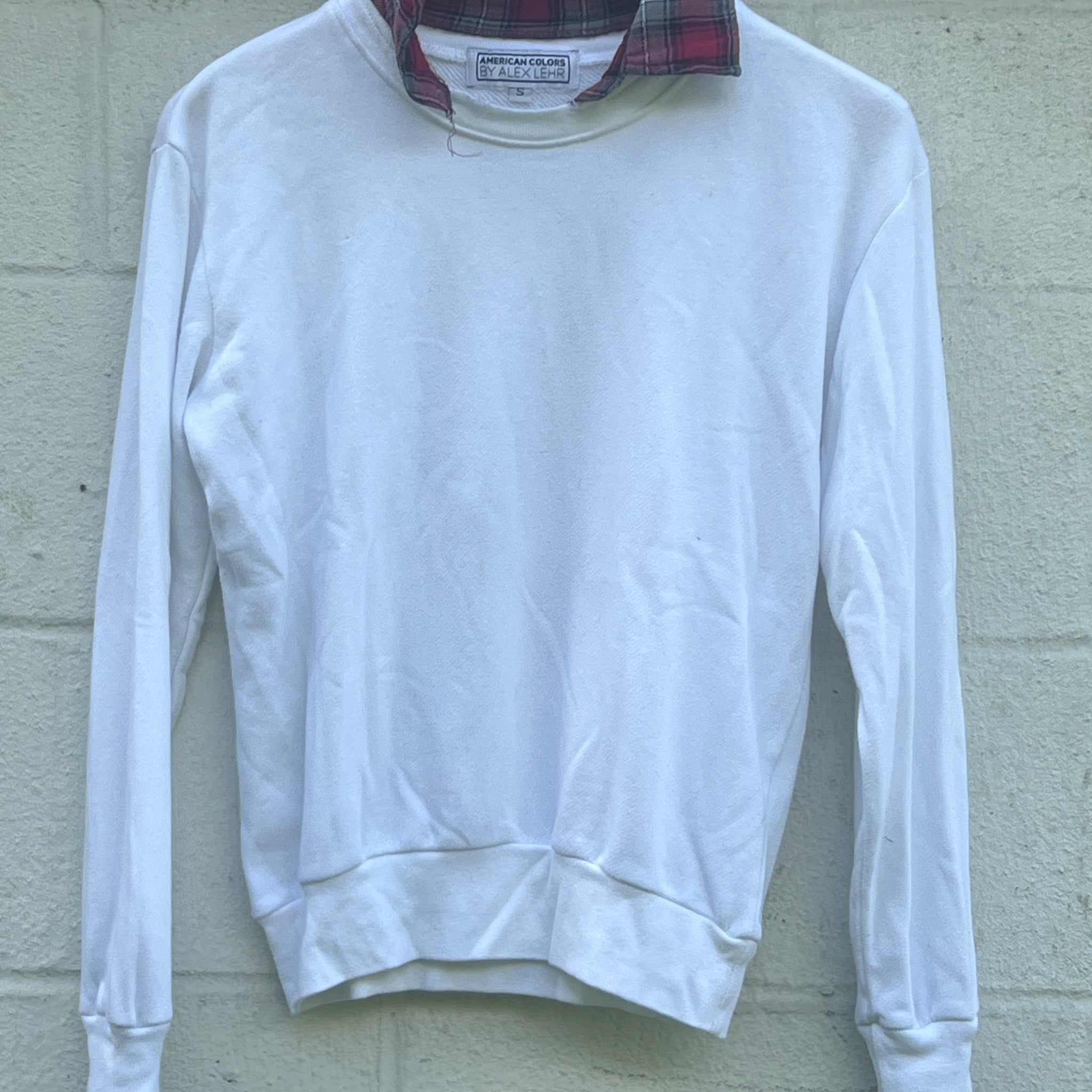 White Classic Collar Sweatshirt