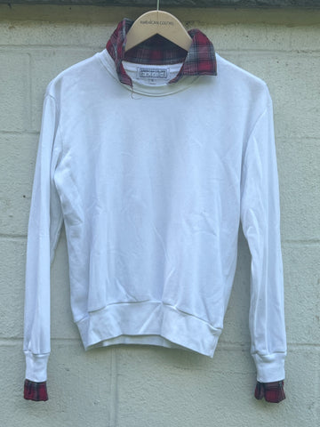 White Classic Collar Sweatshirt