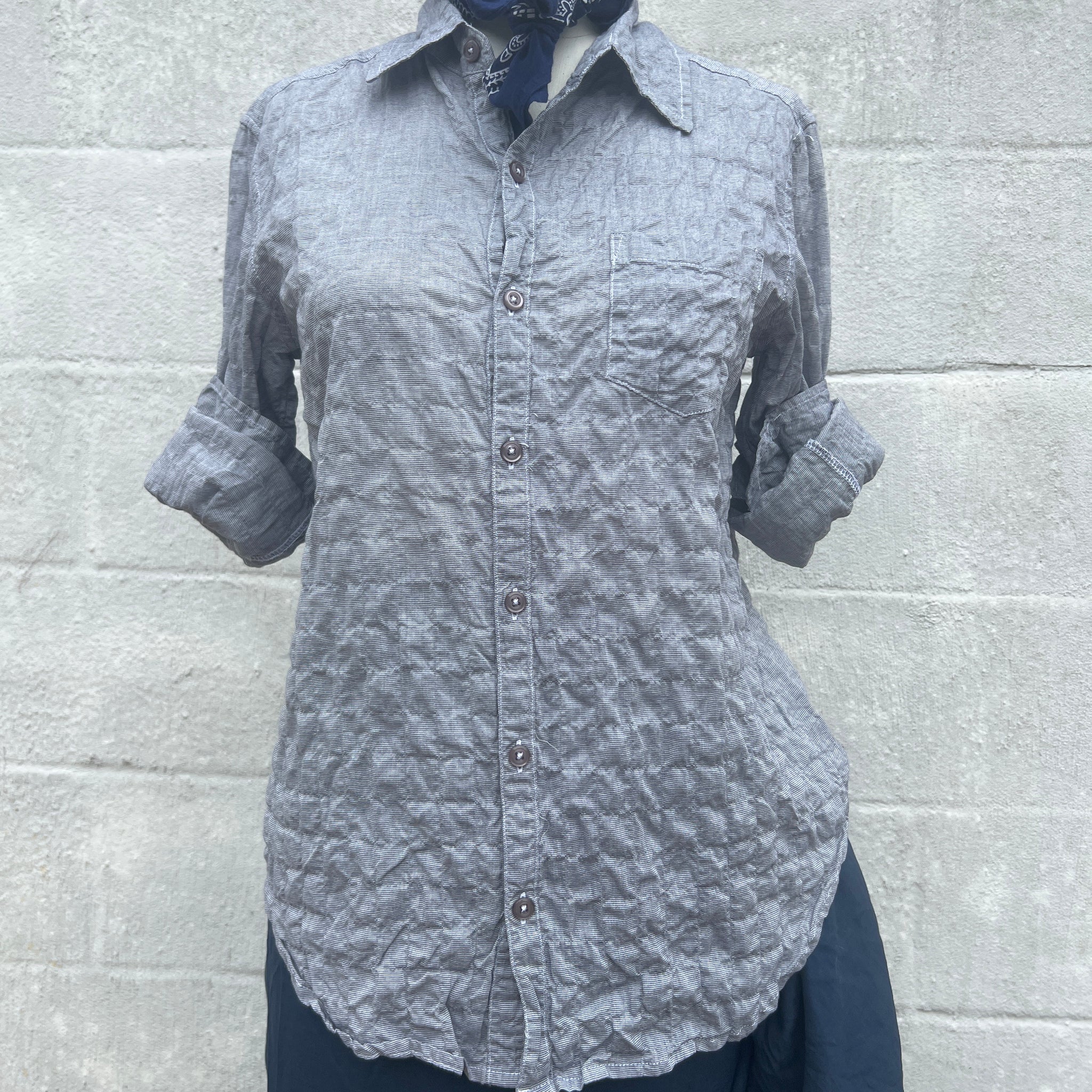 Naomi Shirt Light navy crinkle