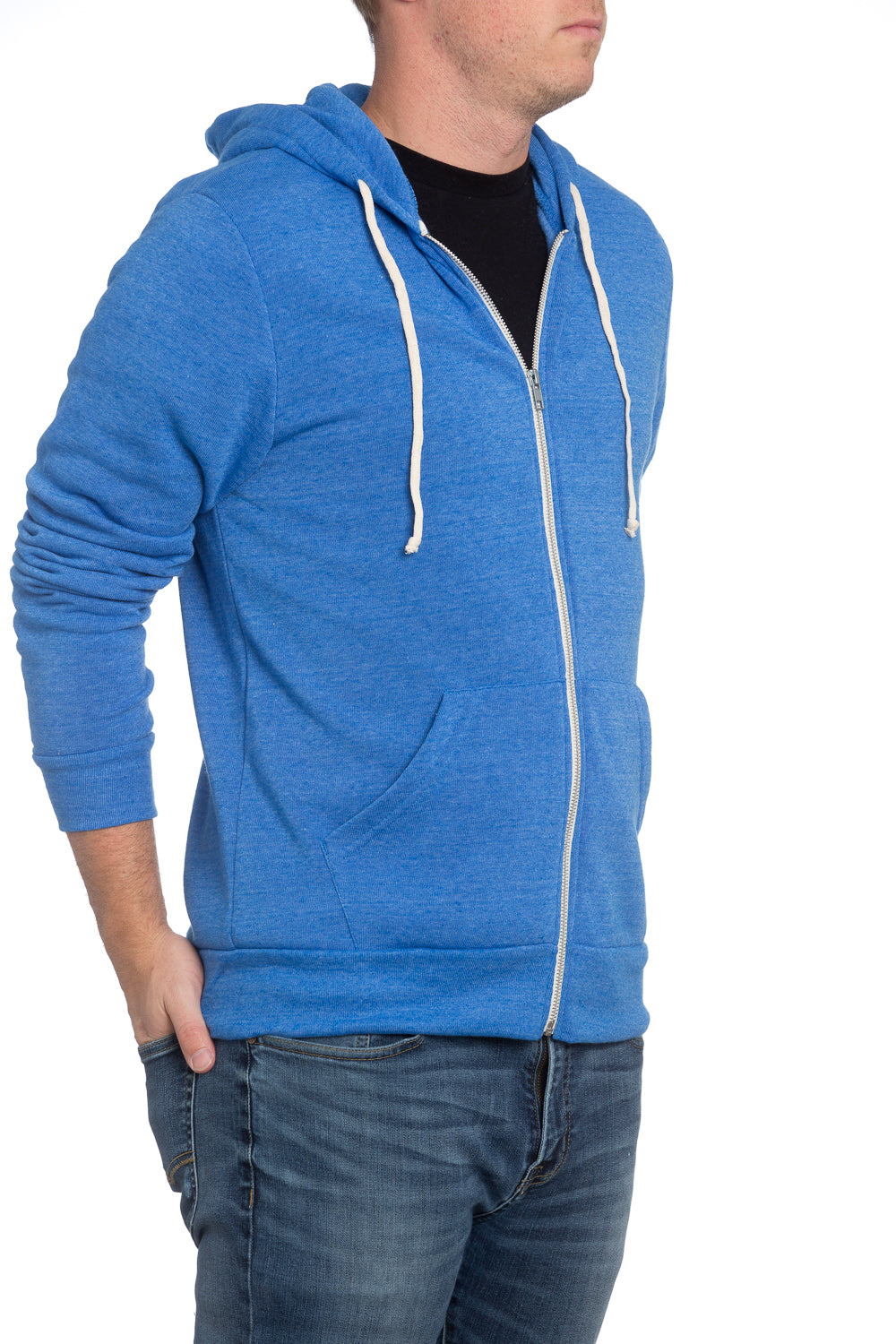 Royal blue zipper discount hoodie