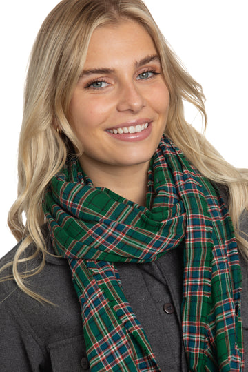 Scarf in Scottish Plaid Crinkle