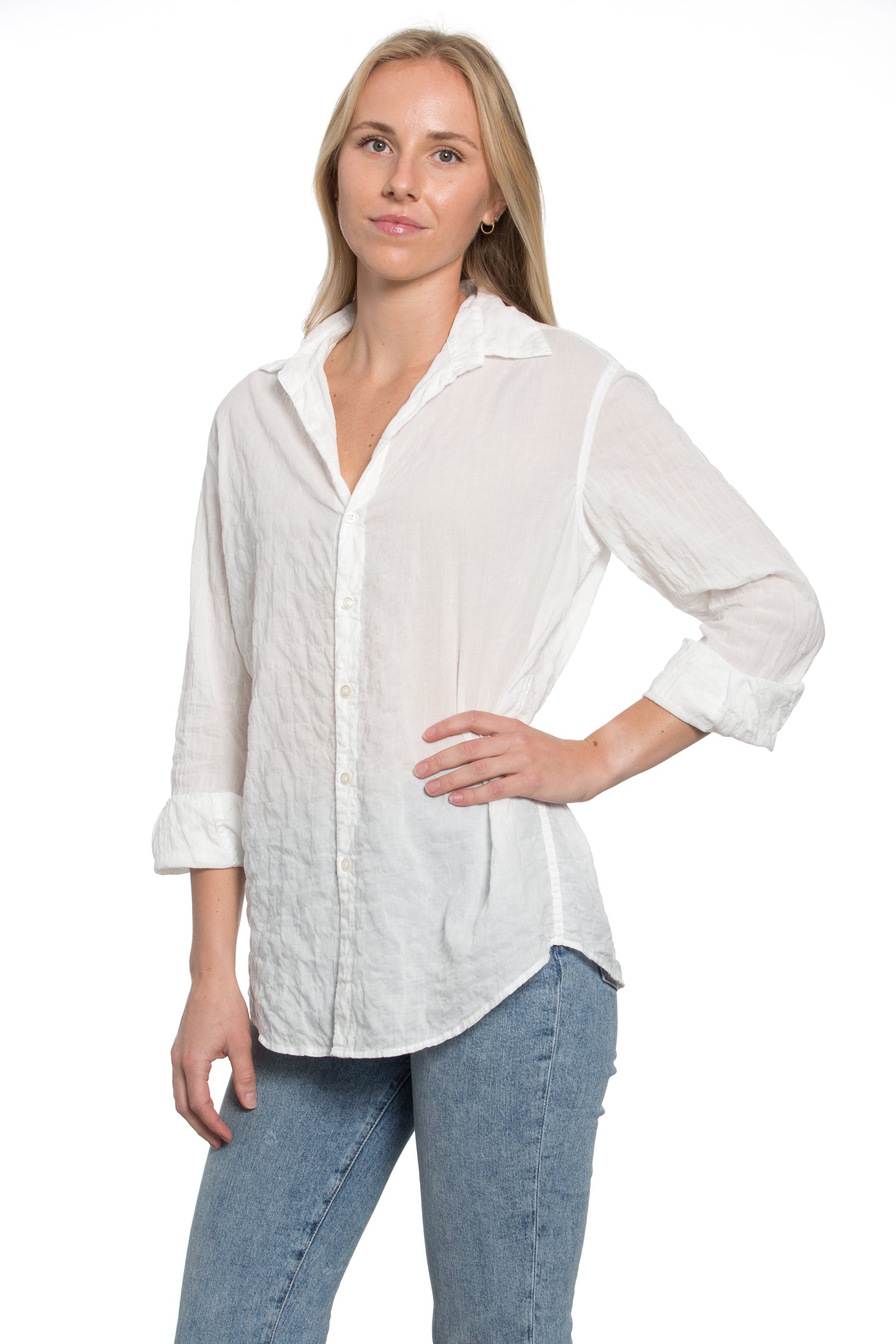 Summerland Shirt in White Crinkle